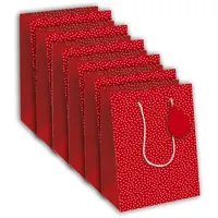 Clairefontaine 6x Geschenktasche M 21,5x10,2x25,3 cm, Herze, Rot 30633-3C