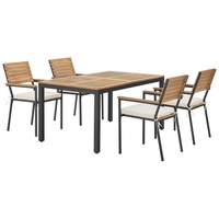 Juskys Akazienholz Gartengarnitur Rhodos - Tisch, 4 Stühle &