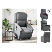 VidaXL Massagesessel mit Aufstehhilfe Elektrisch Grau Kunstleder