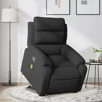 VidaXL Massagesessel mit Aufstehhilfe Schwarz Stoff