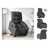 VidaXL Elektrischer Massagesessel mit Aufstehhilfe Dunkelgrau Stoff