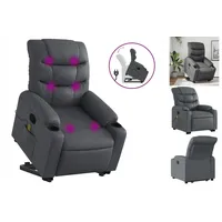 VidaXL Massagesessel mit Aufstehhilfe Grau Kunstleder