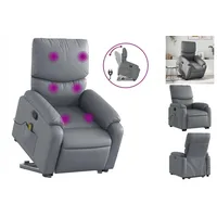VidaXL Massagesessel mit Aufstehhilfe Grau Kunstleder