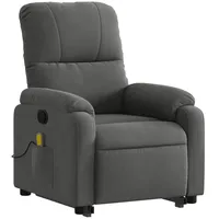VidaXL Massagesessel mit Aufstehhilfe Dunkelgrau Mikrofasergewebe