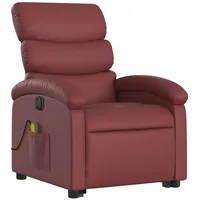 VidaXL Massagesessel mit Aufstehhilfe Elektrisch Weinrot Kunstleder