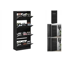 VidaXL Schuhschrank mit 4 Klappen Schwarz 60x34x187,5 cm