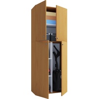 VCM Holz Besenschrank Staubsauger Putzschrank Lona