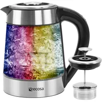 Ecosa Wasserkocher m. Temperatureinstellung Teefilter LED 1.7L