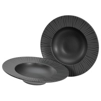 CreaTable 21823, Vesuvio black, 2-teiliges Geschirrset, Teller Set aus
