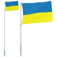 VidaXL Flagge der Ukraine und Mast 5,55 m Aluminium