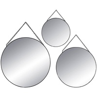 Atmosphera - Set aus 3 runden Spiegeln schwarz -