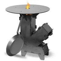 Czaja Raketenofen mit 5 mm Grillplatte & Eisen-Bratpfanne –