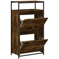 VidaXL Schuhschrank Räuchereiche 60x34x112 cm Holzwerkstoff