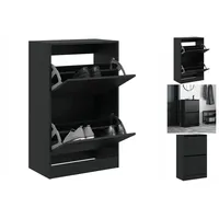 VidaXL Schuhschrank Schwarz 60x34x96,5 cm Holzwerkstoff