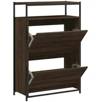 VidaXL Schuhschrank Braun Eichen-Optik 75x34x112 cm Holzwerkstoff