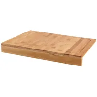 Spetebo Bambus Schneidebrett mit Anschlagkante - Holz Küchenbrett mit