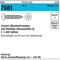 Industrial Quality Supplies ISO 7049 Form C Linsenkopf-Blechschraube VG