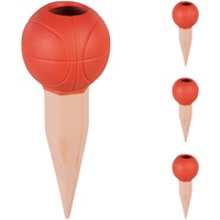Relaxdays Tonkegel Basketball, 4er Set, Bewässerungskugeln, für 1,5L PET-Flaschen,