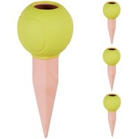 Relaxdays Tonkegel Tennisball, 4er Set, Bewässerungskugeln, für 1,5 L