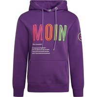 Zwilling Zwillingsherz Sweatshirt mit aufgesticktem Moin-Schriftzug in Neonfarben lila