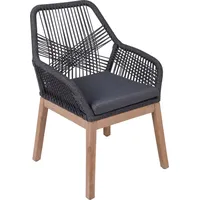 Garden Pleasure Gartenstühle mit Armlehnen POMONA grau, Holz, 4