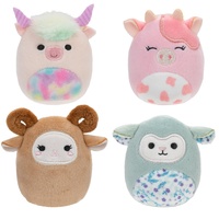 Squishmallows Squishville SQM0506-4er Pack Scheunen Squad, superweiche Mini-Squishmallows, 5cm