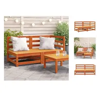 VidaXL Gartensofa 2-Sitzer Wachsbraun 134x60x62 cm Massivholz Kiefer