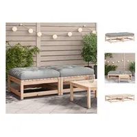 VidaXL Gartenhocker mit Kissen 2 Stk. Massivholz Kiefer