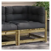 VidaXL Garten-Ecksofa mit Kissen Kiefernholz Imprägniert