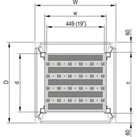 Schroff 19\"-Fachboden, stationär, 75 kg - 19\"FACHB.STAT.600B 7021