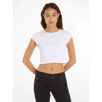 Tommy Jeans Rundhalsshirt »TJW SLIM SMOCK TEE«, allover gesmokt,