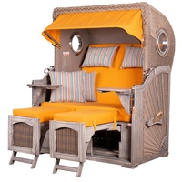 Mr. Deko bene living Strandkorb Komplettset Ammersee Mahagoni washed
