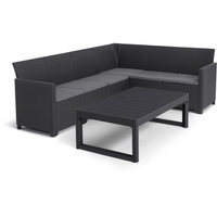 BEST Freizeitmöbel BEST Loungegruppe Korfu, anthrazit Kunststoff, 6-teilig