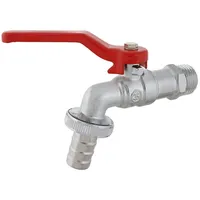 Schlösser Js Kugel-Auslaufhahn,Leicht,Dn15 1/2",Hebelgr.rot,Matt Verchromt