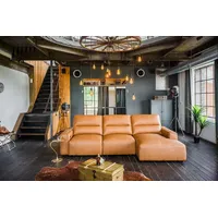 KAWOLA Big Sofa DORI Leder cognac Longchair rechts