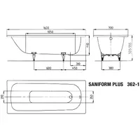 Kaldewei SANIFORM PLUS 362-1 Badewanne 111700011001, 160x70cm, Invisible Grip,