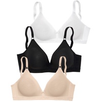 PETITE FLEUR Bralette-BH Damen 1xtoffee+1xschwarz+1xweiß Gr.70A