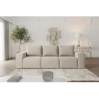 Fun Möbel Sofa Designersofa ESTELLE 3-Sitzer mit Schlaffunktion Stoff,