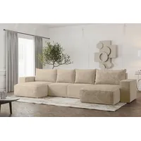 Fun Möbel Wohnlandschaft U-Form Sofa ESTELLE mit Schlaffunktion in