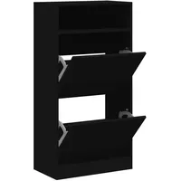 VidaXL Schuhschrank Schwarz 60x34x116 cm Holzwerkstoff