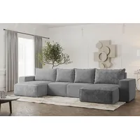 Fun Möbel Wohnlandschaft U-Form Sofa ESTELLE mit Schlaffunktion in