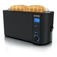 Arendo Toaster Edelstahl Langschlitz schwarz