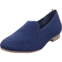 Jana Damen Slipper mit Strukturmuster Vegan, Blau 37 EU