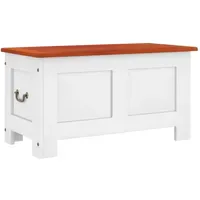 VidaXL Truhenbank Braun/Weiß 70 x 35 x 37 cm