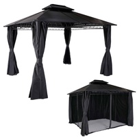 Mendler Hardtop Pergola HWC-M81, Pavillon, Aluminium Dachstreben 7cm-Stahlgestell mit