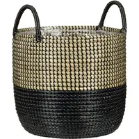Scheurich Blumentopf Ø 39 cm Seegras nature black mit