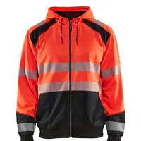 Blåkläder Warnschutz Kapuzen-Sweatjacke 3546 - 3XL - rot/schwarz