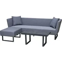 Clemento Outdoor Living, Gartenlounge, Limoges Loungeset 3tlg. Aluminium/Sunbrella Sooty