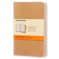 Moleskine Cahier pocket liniert packpapierbraun DIN A6. 3er Pack