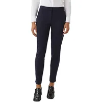 Comma, Slim fit Stoffhose aus Viskose-Mix mit Logo-Applikation, Marine,